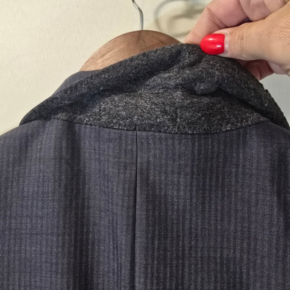 DE FURSAC Zignone Collaboration Men's Blazer Suit Jacket Dark Gray Pinstripe - Picture 6 of 11